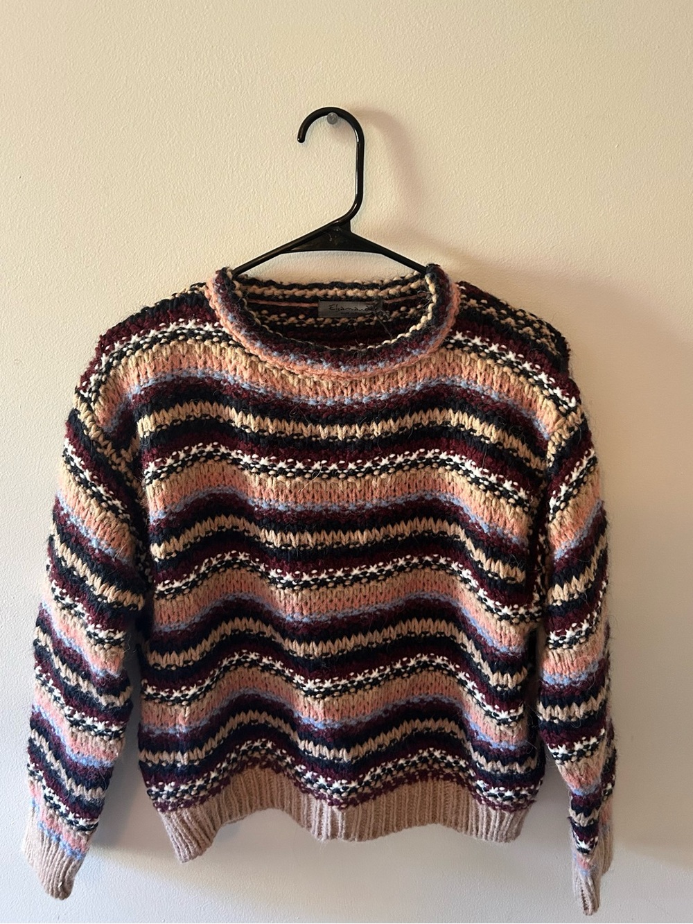 Anthropologie Elsamanda Chunky Striped Alpaca Wool Sweater S NWT